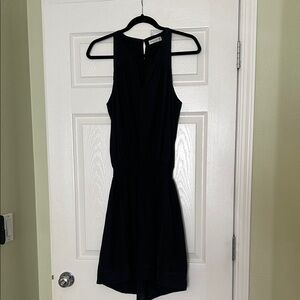 ramy brook v-neck sleeveless smocked mini dress